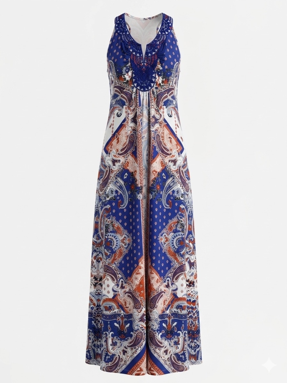 Live and Let Live Paisley Print Maxi Dress Size L Boho Chic
